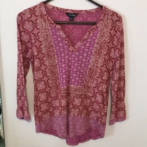 Lucky Brand V neck boho blouse..